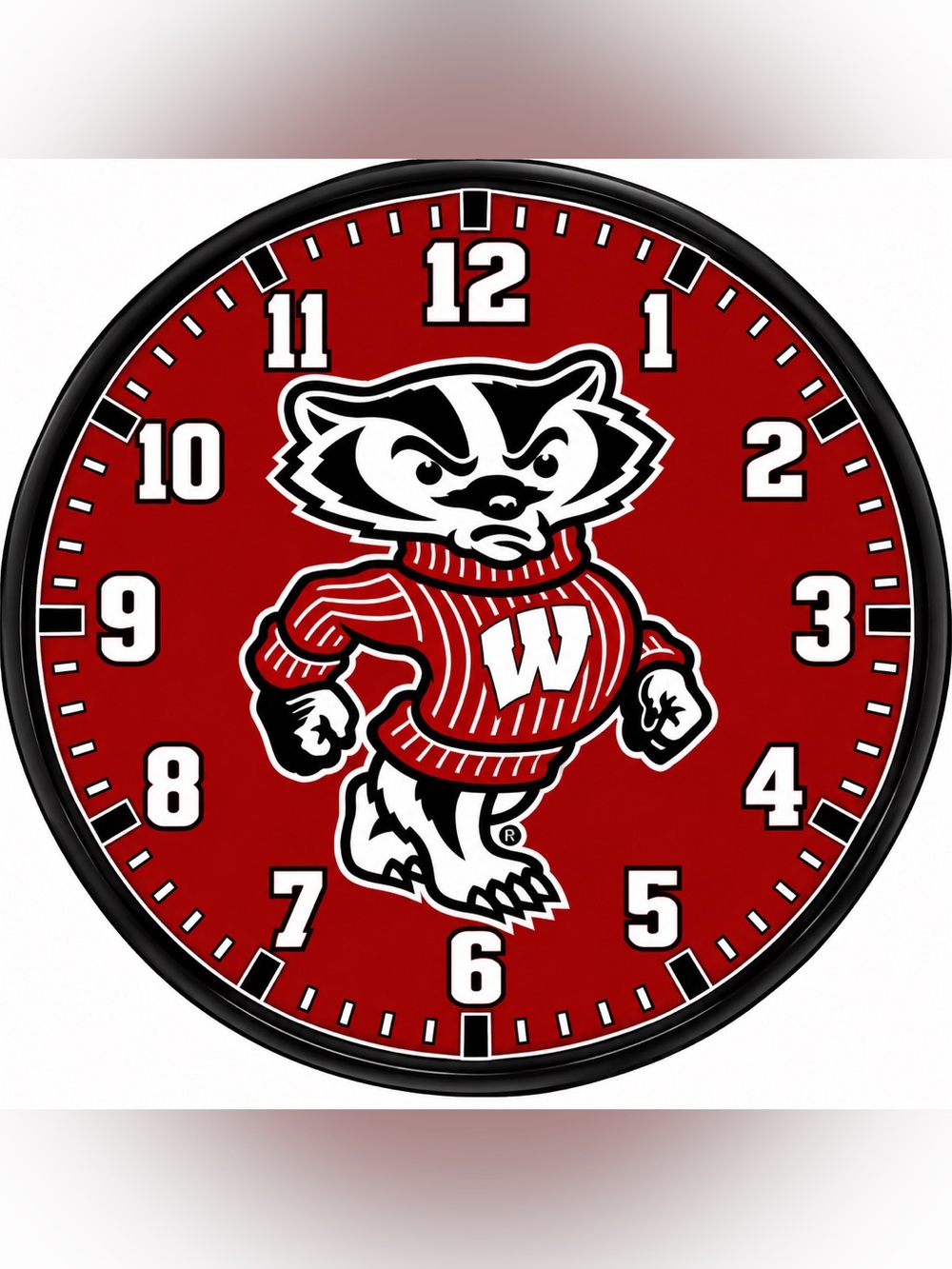 Wisconsin Badgers Red Wall Clock - Collegiate Home Decor